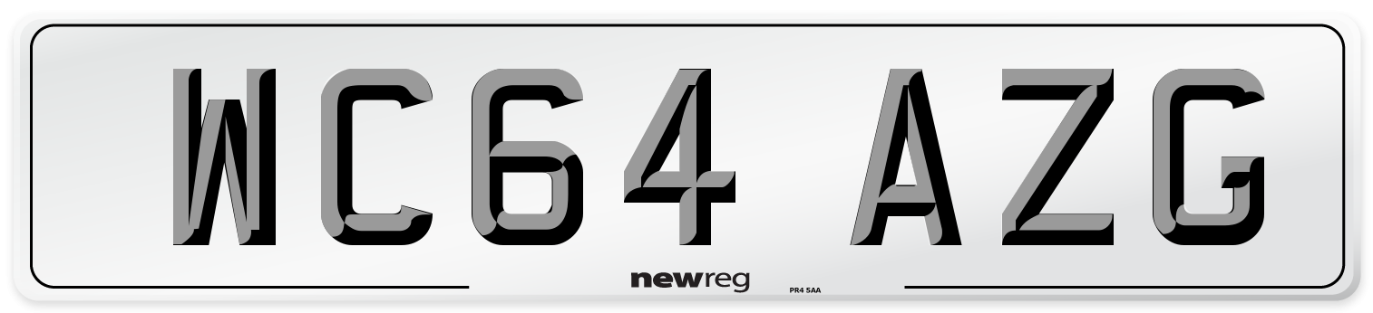 WC64 AZG Number Plate from New Reg